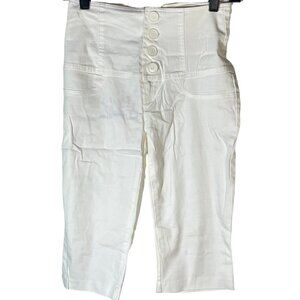 spring street Capri pants buttons cotton blend foe pockets size 3 waist 26 READ